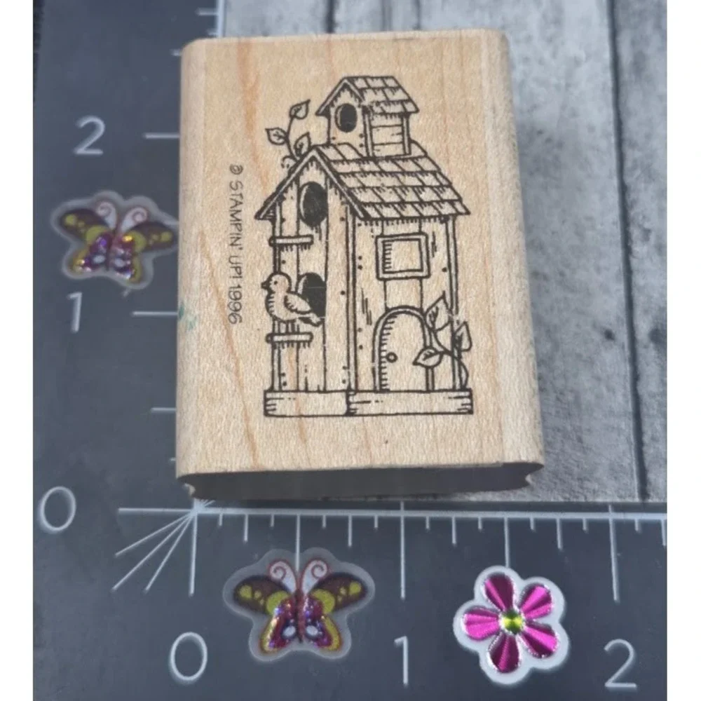 Stampin' Up! Birdhouse Double Leaves Ivy 1996 Rubber Stamp Wood #L28